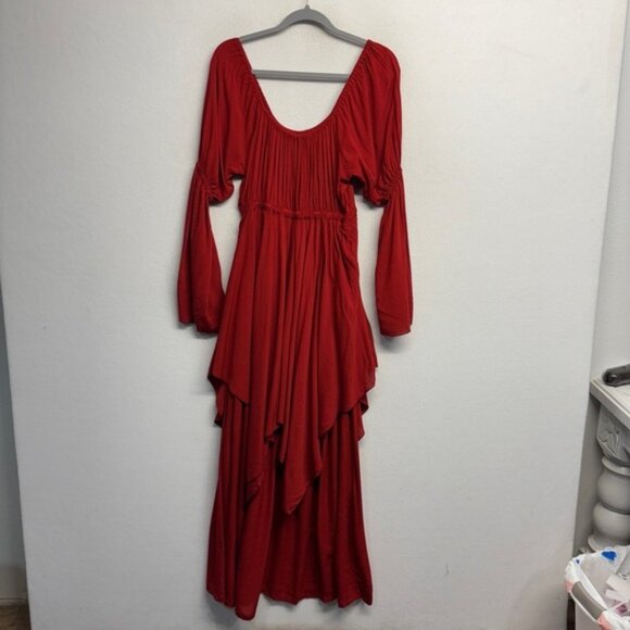 Lotus traders Maxi Dress M scoop neck Peasant Midevil cosplay babydoll witchy - Picture 2 of 6